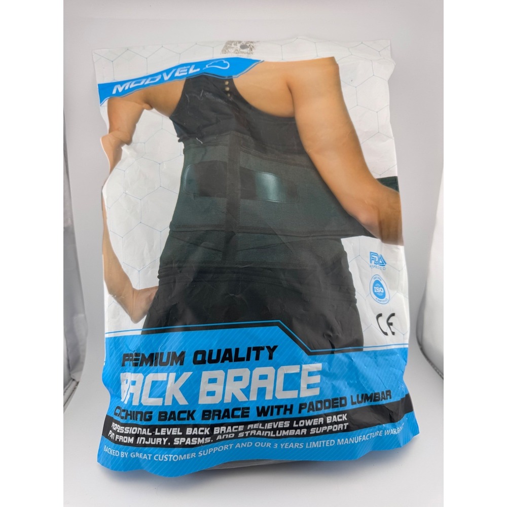MODVEL Premium Quality Back Brace with Padded Lumbar Support for Back Pain SMALL